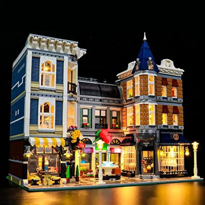 Hprosper LED Lighting For 10255 Creator The Assembly Square Decorative Lamp With Battery Box (Not Include Lego Building Blocks)