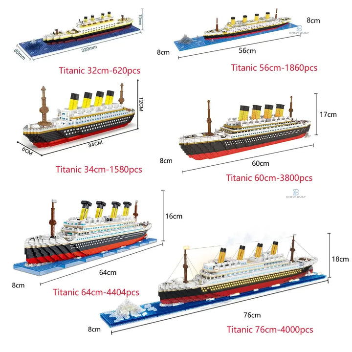 Titanic 3D Plastic Model Ship Building Blocks for Adults